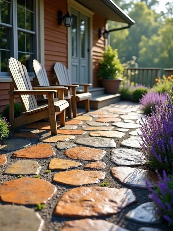 flagstone front porch makeover