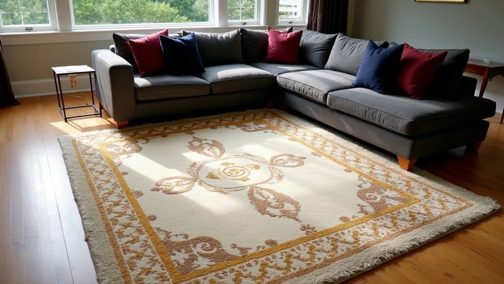 rugs enhancing gray couches