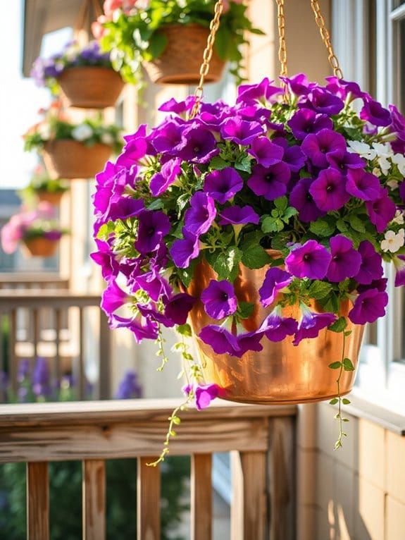 lush suspended hanging baskets